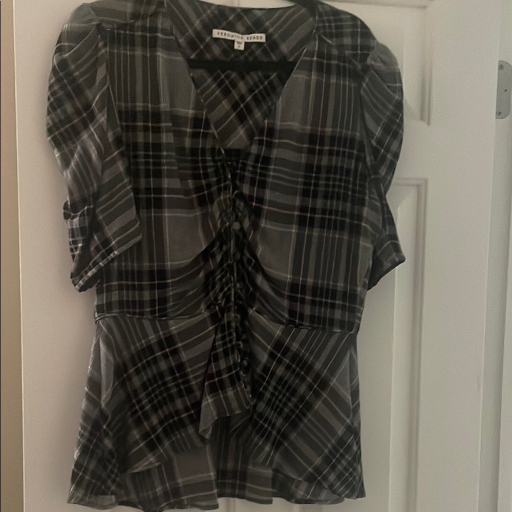 Veronica Beard Plaid Blouse